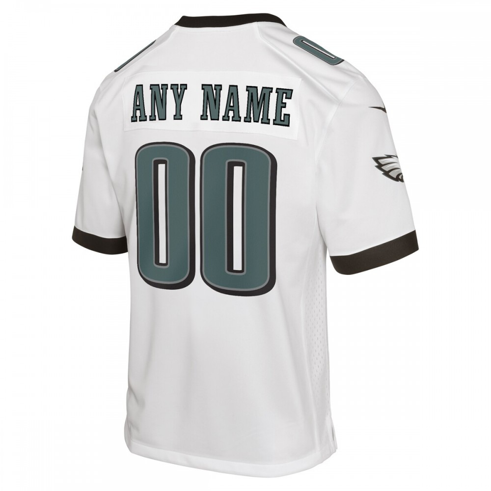 Philadelphia Eagles Nike Youth Custom Game Jersey - White-GridironStore